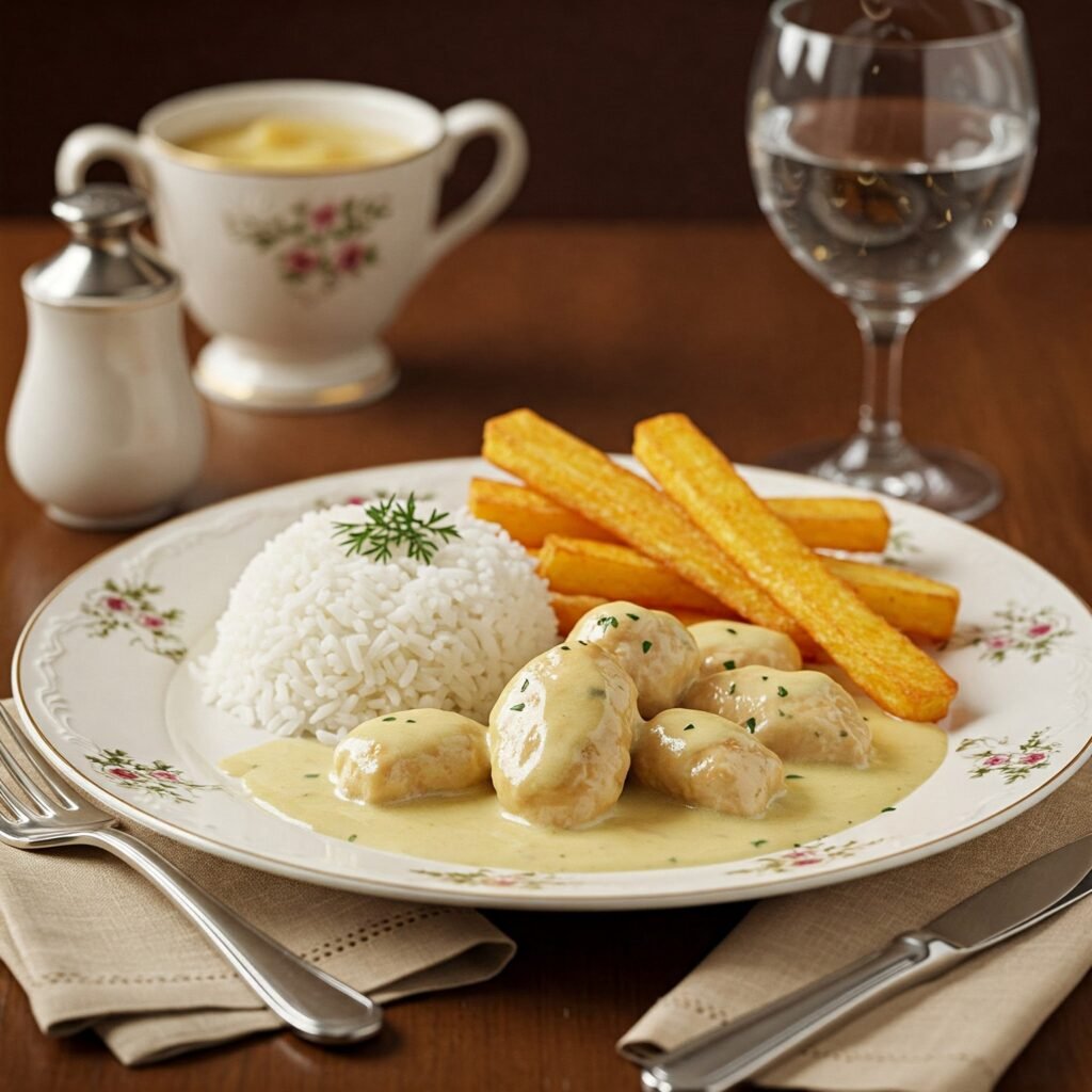 Frango-cremoso-com-arroz-branco-e-batata-palha-1024x1024 Receitas Práticas para o Dia a Dia: Comida Caseira Rápida e Saborosa