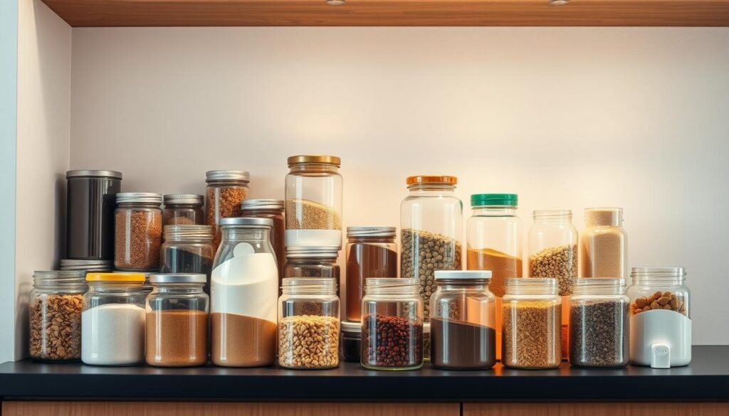 armazenamento-de-alimentos-em-potes-transparentes-1024x585 Potes Transparentes: A Chave para uma Despensa Bem Organizada